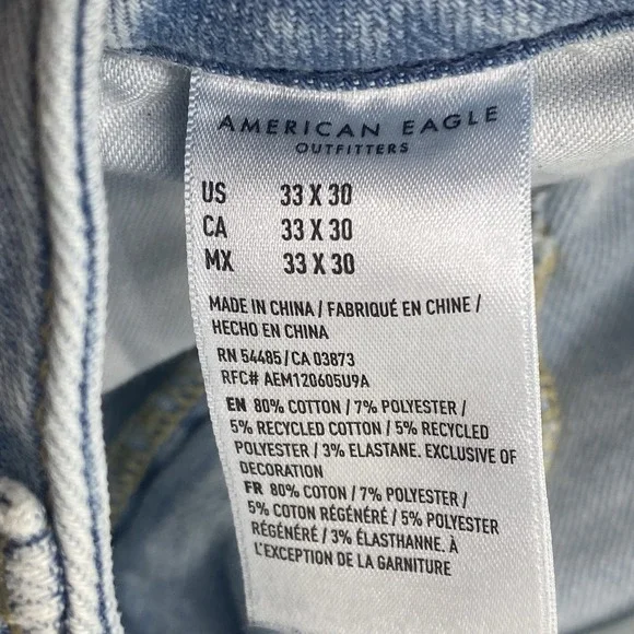 AMERICAN EAGLE AIR-FLEX 360 SLIM FIT JEANS Men's 33x30 Distressed SEE PICS - Picture 9 of 14